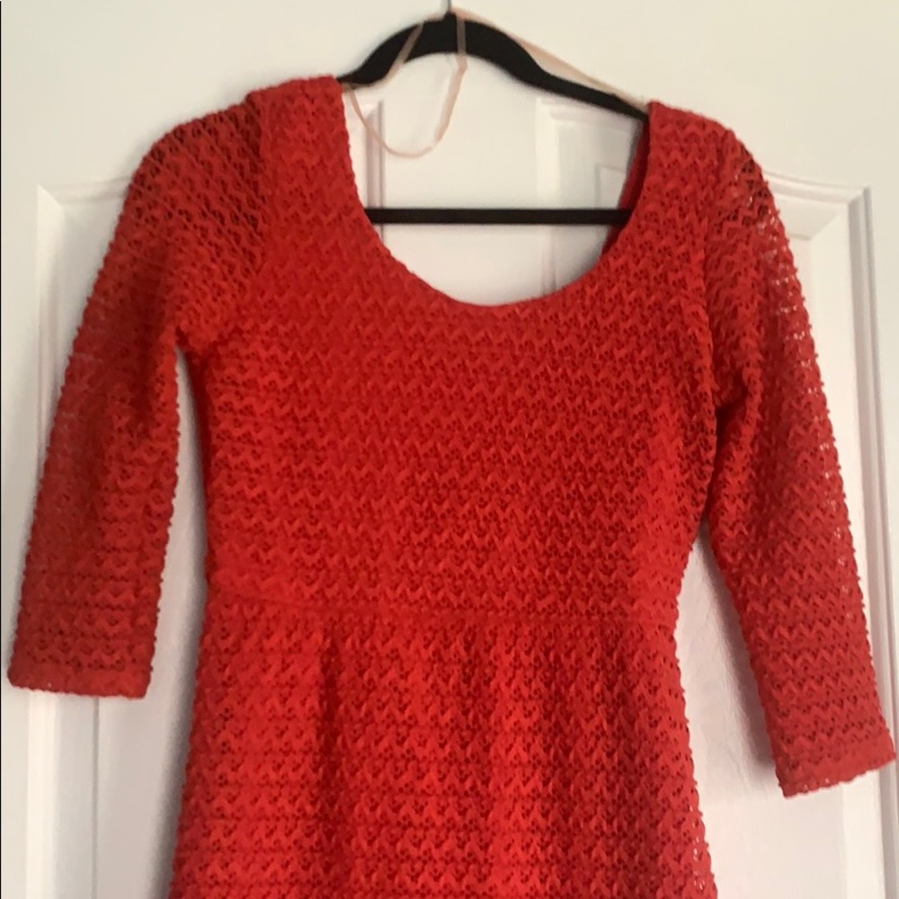 Red lace dress